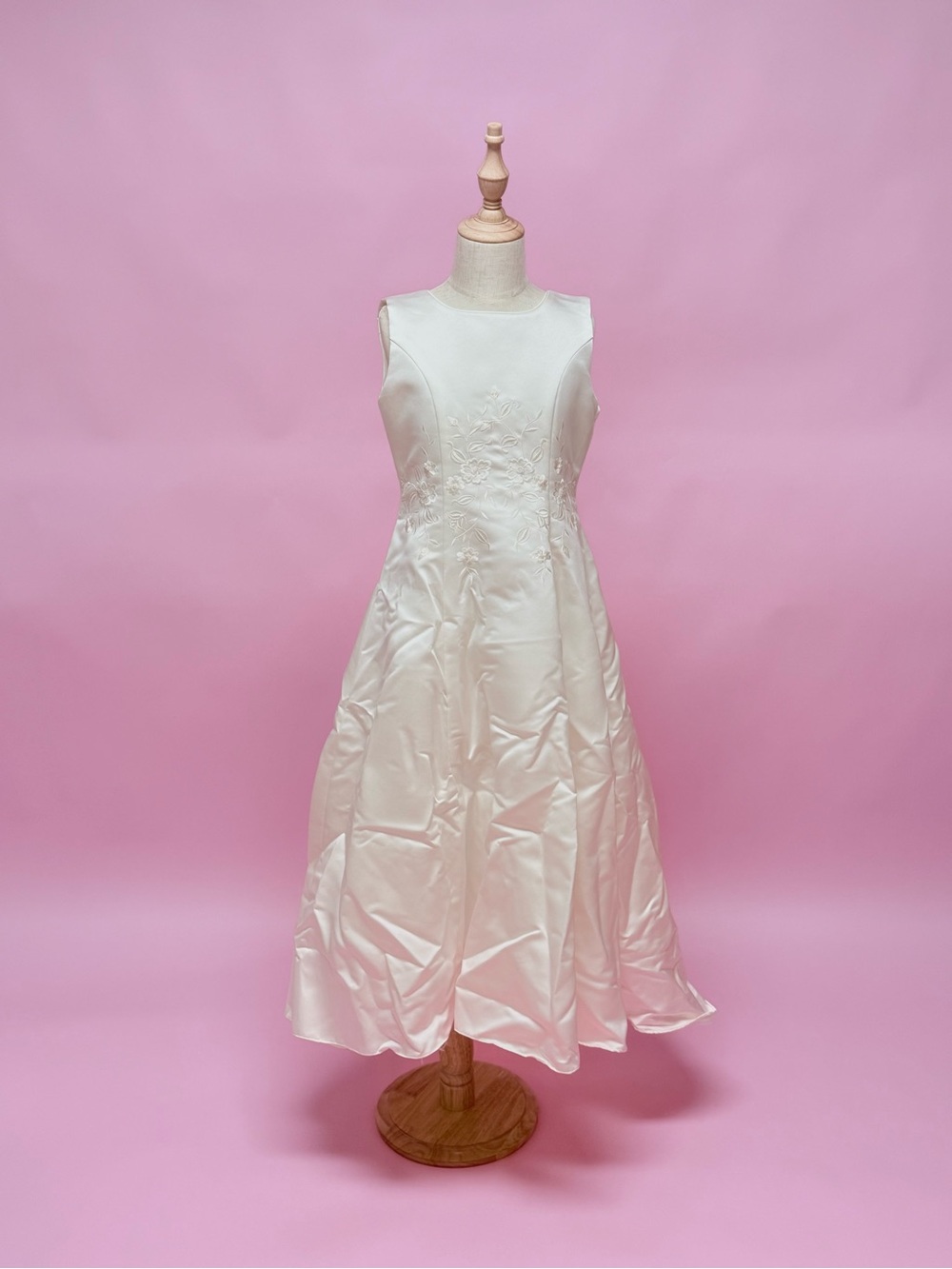 Eden Princess by Eden Bridals Ivory Satin A-Line Embroidered Flower Girl Dress